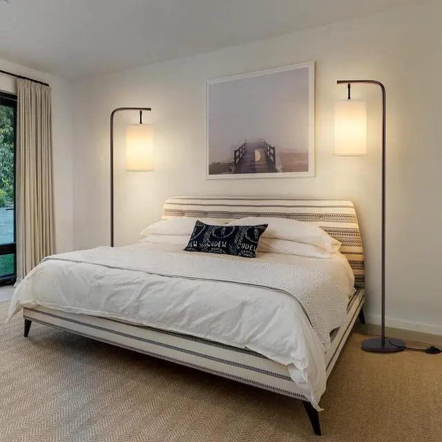 Alt view image 6 of 7 - Floor Lamp for Living Room, 9W LED Bulb, Remote Custom Color Temperature & Brightness, Standing Lamps for Bedroom Office, Browm