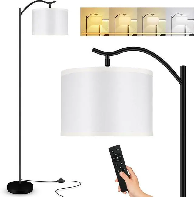 Main image of BoostArea Floor Lamp for Living Room,Arc Floor Lamp with Remote Control,Stepless Dimmable Brightness & Colors Temperature 2700k-6500k,Modern Standing Lamp for Bedroom Study Room Office,White