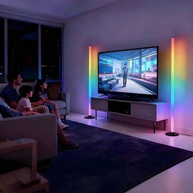 Alt view image 7 of 7 - Led Corner Floor Lamp USB Powered with App & Remote Control, IC+RGBW Color Changing Led Lamp Music Sync, Timer Setting, Standing Lamps for Living Room Lamp Bedroom Gaming Room, 1 Pack