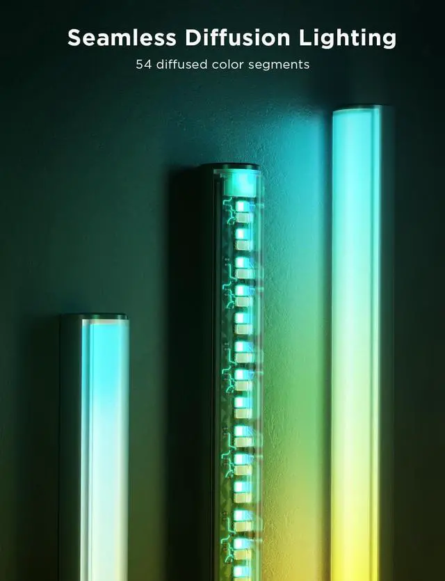 Alt view image 5 of 7 - Govee Floor Lamp Pro, RGBICWW LED Lamp with Bluetooth Speaker and White Noise, 2100 Lumens Standing Lamp, Works with Matter, 16 Million Colors, Music Sync, Floor Lamp for Bedroom, Living Room