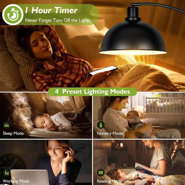 Alt view image 5 of 7 - Arc Floor Lamps for Living Room, Modern Tall Standing Lamp Remote Control,Stepless Dimmable Black Floor Lamp with Hanging Dome Shade, Over Couch Arched Reading Lamp for Bedroom (Bulb Included)