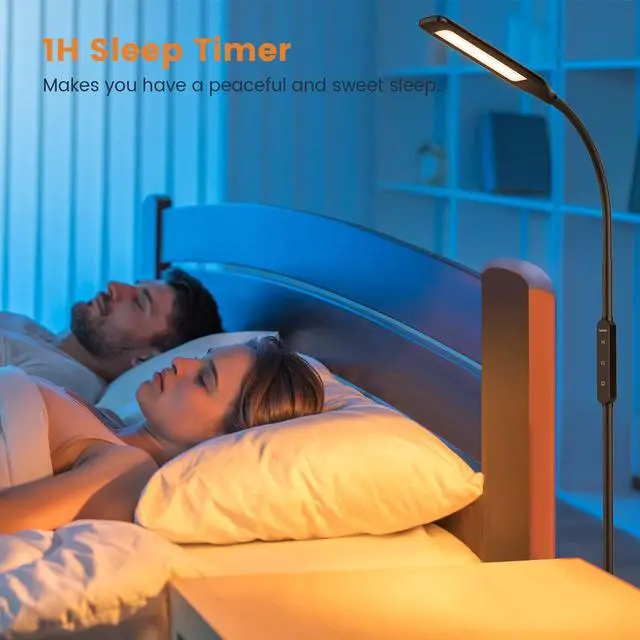 Alt view image 5 of 6 - LASTAR LED Floor Lamp, Reading Lamp with 3000K-6000K & 4 Brightness Levels, Dimmable Standing Lamps for Living Room, Office with Flexible Gooseneck,Timer & Memory Function