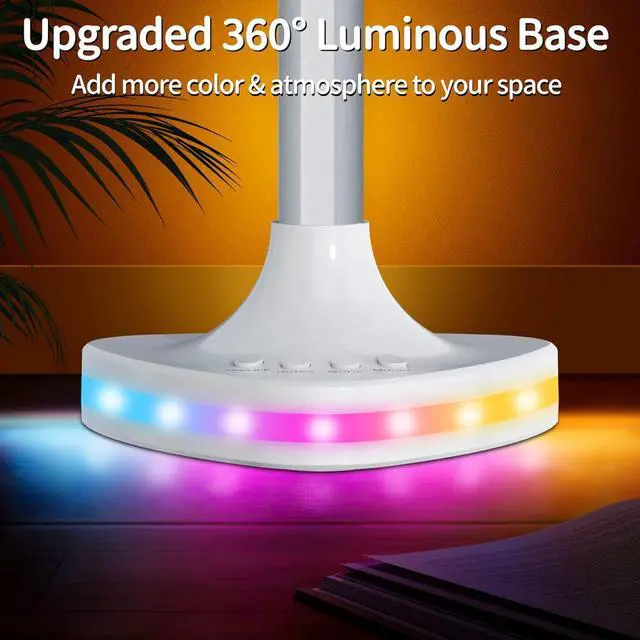 Alt view image 2 of 7 - Corner Floor Lamp,Smart RGB LED Corner Floor Lamp with Luminous Base,21W 1800LM Super Bright Floor lamp with APP&Remote,LED corner Lamp with Music Sync&16 Million Color,Ambient Lighting-White