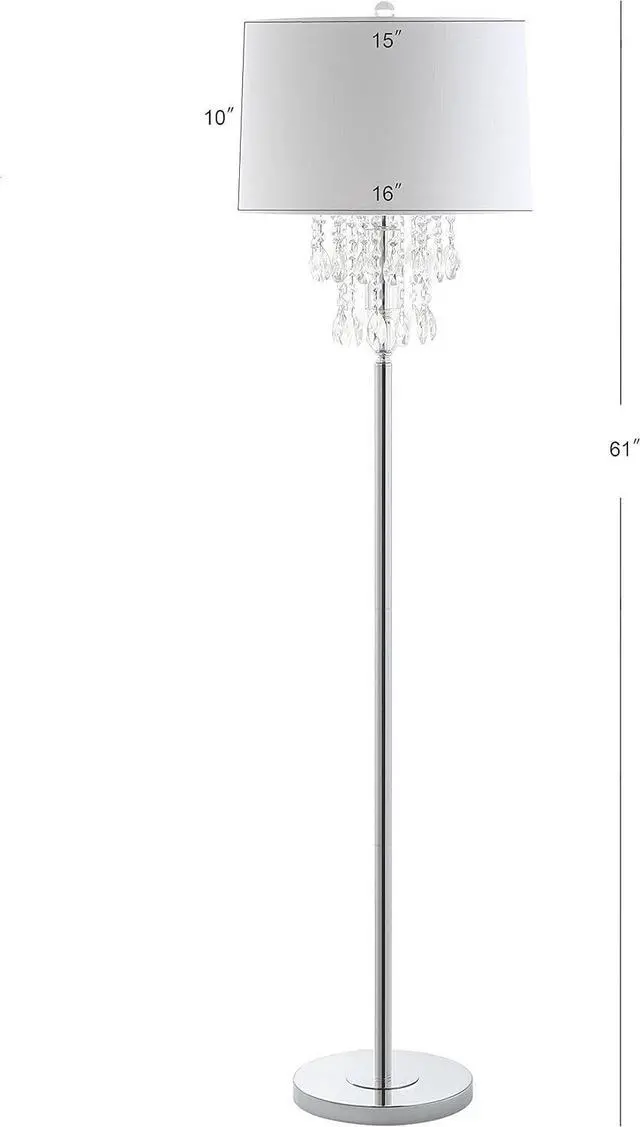 Alt view image 3 of 7 - JONATHAN Y JYL2034A Abigail 61" Crystal/Metal LED Floor Lamp Contemporary,Transitional,Traditional,Glam for Bedrooms, Living Room, Office, Reading, Clear/Chrome