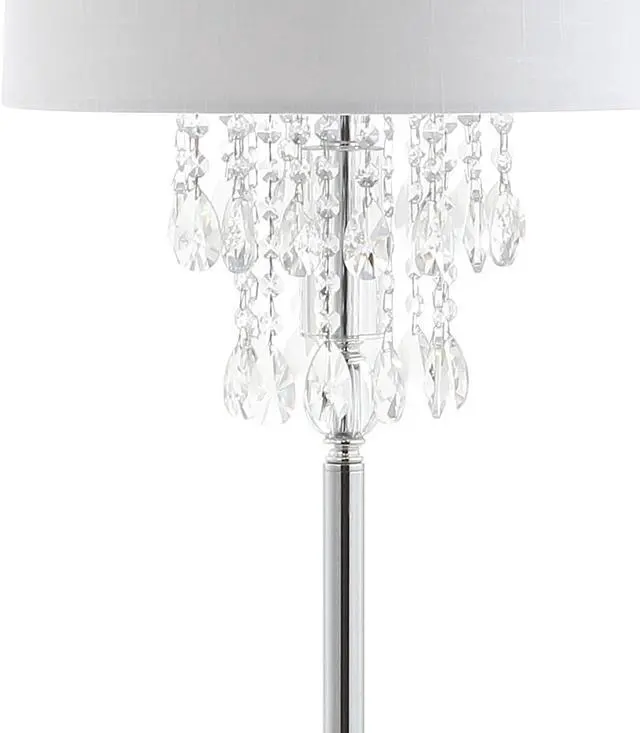 Alt view image 5 of 7 - JONATHAN Y JYL2034A Abigail 61" Crystal/Metal LED Floor Lamp Contemporary,Transitional,Traditional,Glam for Bedrooms, Living Room, Office, Reading, Clear/Chrome