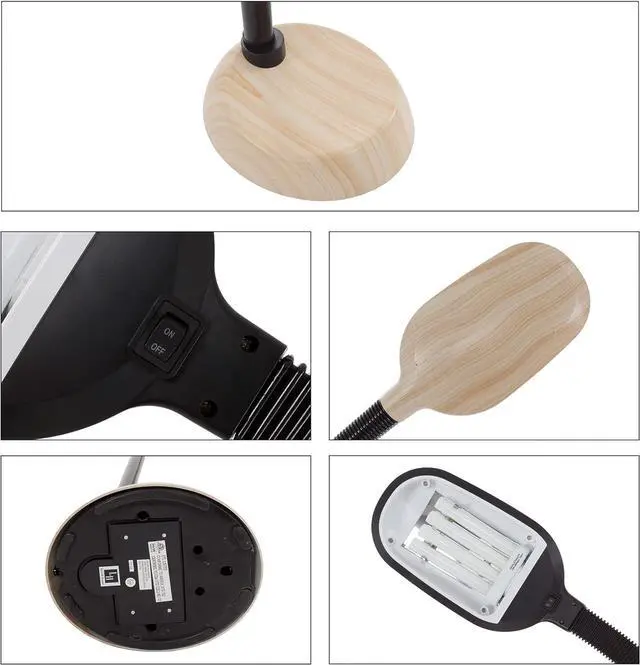 Alt view image 3 of 6 - Lavish Home Adjustable Floor Lamp for Bedroom with Bendable Neck - Full Spectrum Natural Sunlight Lamp for Office and Living Room - Reading, Craft, and Esthetician Light (Light Woodgrain)