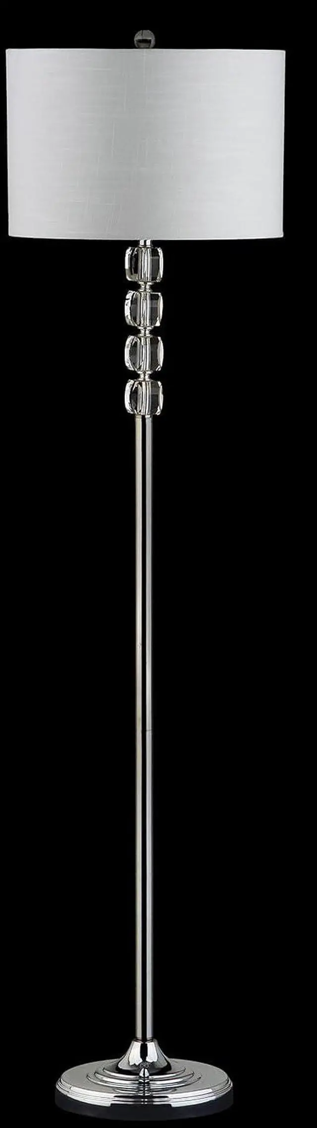 Alt view image 7 of 7 - JONATHAN Y JYL2028A Aubrey 59.5" Crystal/Metal LED Floor Lamp Contemporary,Glam,Transitional for Bedrooms, Living Room, Office, Reading, Clear/Chrome