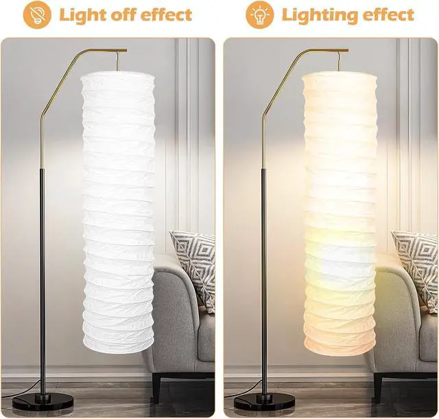 Alt view image 5 of 7 - Uonlytech Paper Floor Lamp Shades Nordic Style Table Light Cover Barrel Chandelier Protector for Home Hotel Bedside Desk Wall Floor Lamp