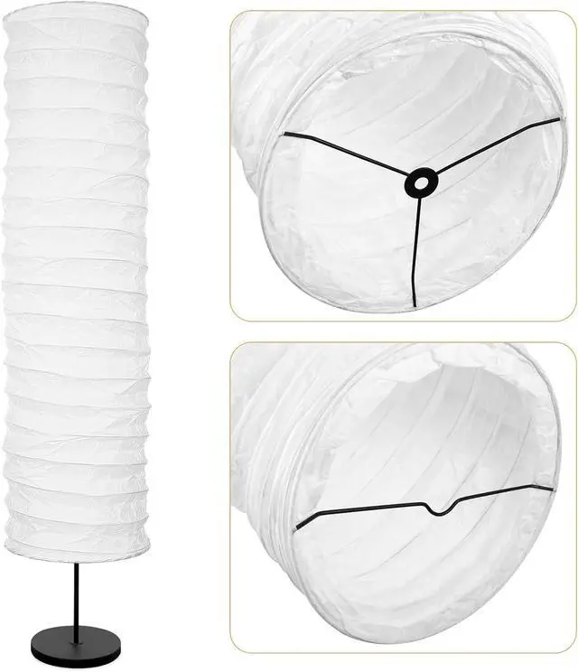 Alt view image 6 of 7 - Uonlytech Paper Floor Lamp Shades Nordic Style Table Light Cover Barrel Chandelier Protector for Home Hotel Bedside Desk Wall Floor Lamp