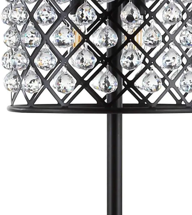Alt view image 6 of 6 - JONATHAN Y JYL9000B Elizabeth 60" Crystal/Metal LED Floor Lamp, Contemporary, Modern, Transitional, Elegant, Office, Living Room, Family Room, Dining Room, Bedroom, Hallway, Foyer, Bronze/Clear