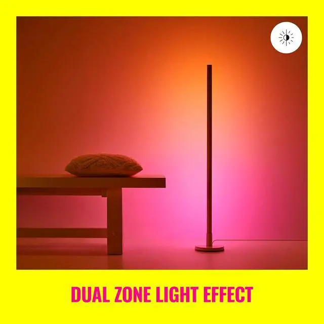 Alt view image 4 of 7 - WiZ Connected Smart Floor Lamp - Dimmable Lamp for Living Room with Dual Color Zones - 2.5Ghz Wi-Fi - Compatible with Alexa and Google Assistant - 1 Pack