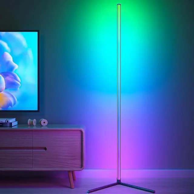 Main image of LED Floor Lamp, RGB Corner Floor Lamp with APP Remote Control,Black Standing Lamp with 16 Million Colors Changing Ambience Light with Music Sync,DIY Mode for Living Room, Bedroom (1)