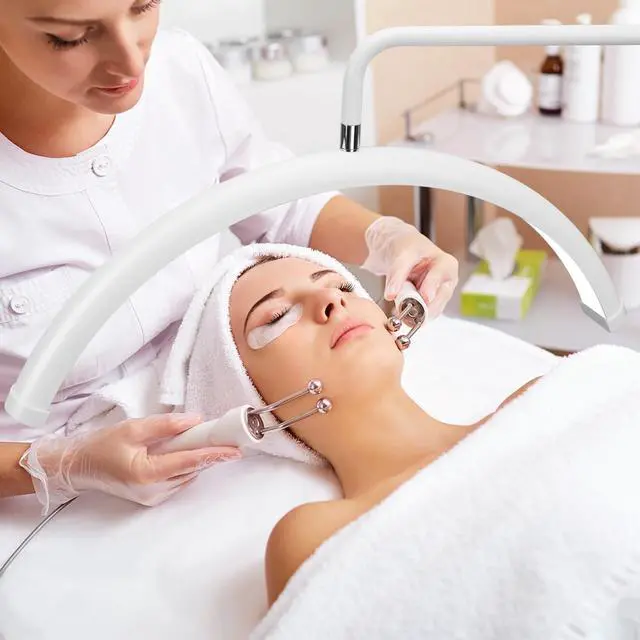 Alt view image 2 of 7 - Half Moon Light - 22 inch LED Lash Lamp for Eyelash Extensions for Tattoo Artists, Nail Tech, Esthetician - Cool, Warm Lamp with Adjustable Brightness & Height (White)