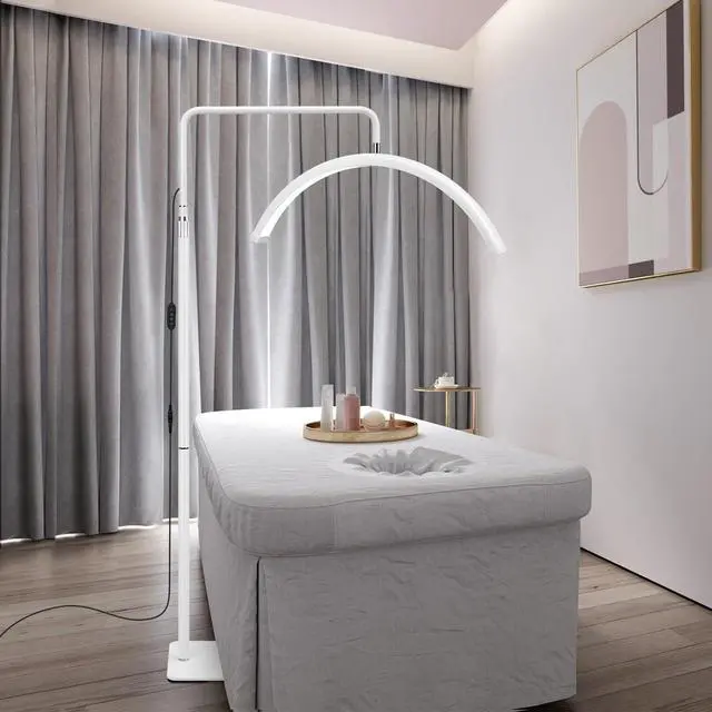 Alt view image 6 of 7 - Half Moon Light - 22 inch LED Lash Lamp for Eyelash Extensions for Tattoo Artists, Nail Tech, Esthetician - Cool, Warm Lamp with Adjustable Brightness & Height (White)