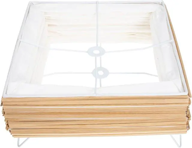 Alt view image 5 of 7 - Uonlytech Paper Floor Lamp Shades Nordic Style Table Lampshades Barrel Chandelier Light Cover Protector for Home Hotel Bedside Desk Floor Lamp, Beige