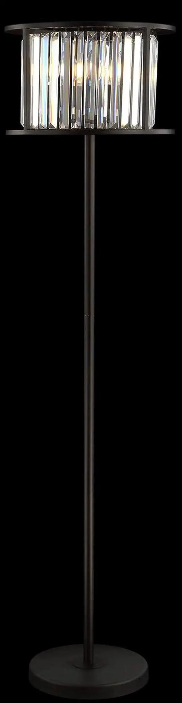 Alt view image 7 of 7 - JONATHAN Y JYL9054A Bevin 63" Metal/Crystal LED Floor Lamp, Glam, Contemporary, Modern, Elegant, Office, Living Room, Family Room, Dining Room, Bedroom, Hallway, Foyer, Oil Rubbed Bronze/Crystal