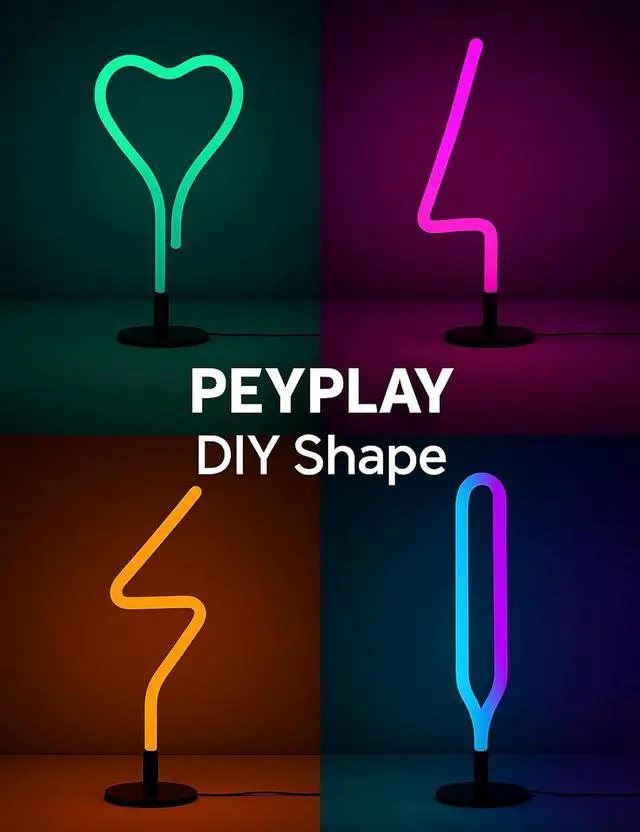 Alt view image 7 of 7 - RGB LED Corner Floor Lamp, Smart Adjustable Shape, Music Sync, 16 Million DIY Colors, Remote & App Control, Modern Standing Light for Bedroom Living Room (Circular Base)