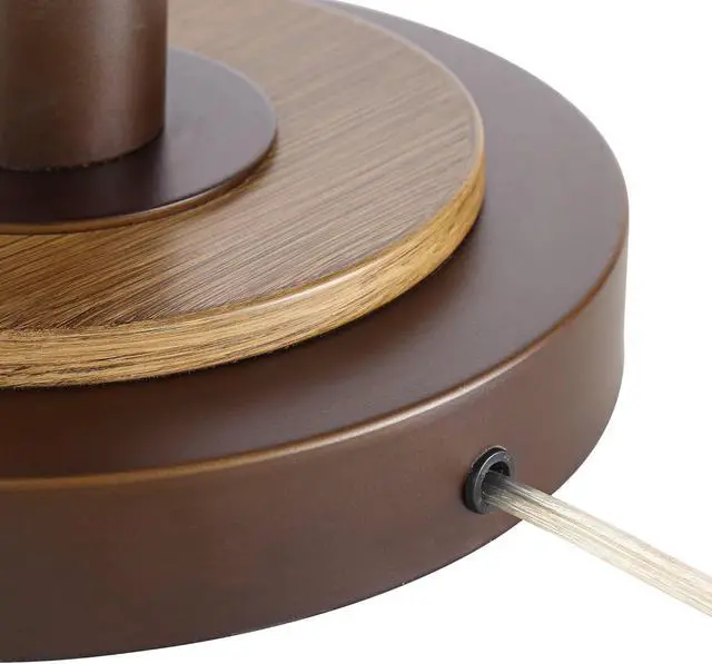 Alt view image 6 of 7 - Franklin Iron Works Folia Industrial Rustic 66" Tall Floor Lamp Standing with Smart Socket Oil Rubbed Bronze Organic Vine Leaf Tapering Cone Linen Shade for Living Room Bedroom Office House