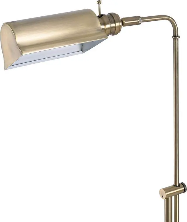 Alt view image 4 of 7 - Kenroy Home 33055AB Denton Floor Lamp with Antique Brass Finish, Classic Style, 50" Height, 10.125" Width, 19.5" Depth