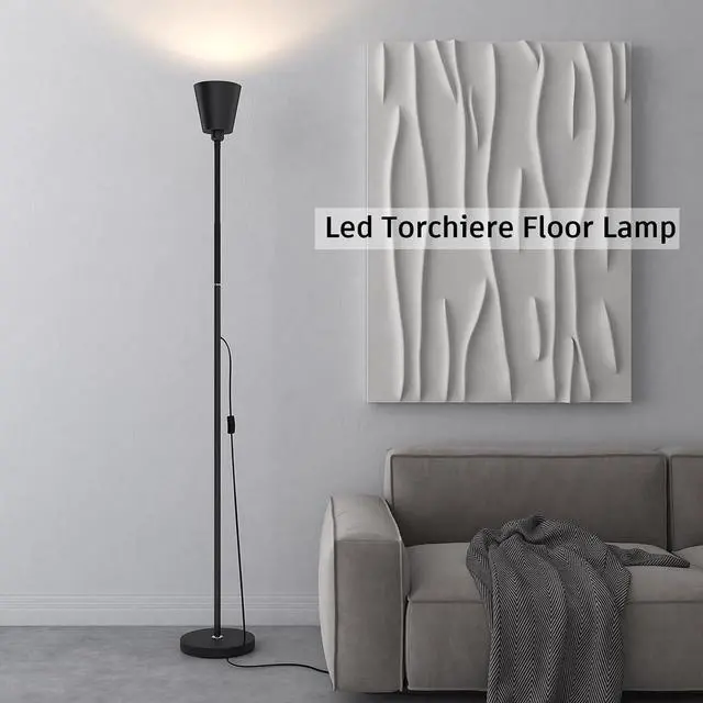 Alt view image 6 of 7 - Floor Lamp,High Brightness with 3 Colors,Multi-Purpose Standing Lamps with Height and Lighting Angle Adjustable for Living Room,Bed Room,Office(Black)