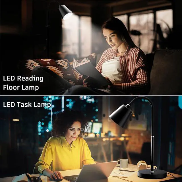 Alt view image 7 of 7 - Floor Lamp,High Brightness with 3 Colors,Multi-Purpose Standing Lamps with Height and Lighting Angle Adjustable for Living Room,Bed Room,Office(Black)