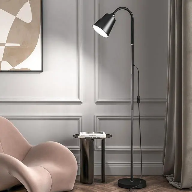 Alt view image 5 of 7 - Floor Lamp,High Brightness with 3 Colors,Multi-Purpose Standing Lamps with Height and Lighting Angle Adjustable for Living Room,Bed Room,Office(Black)