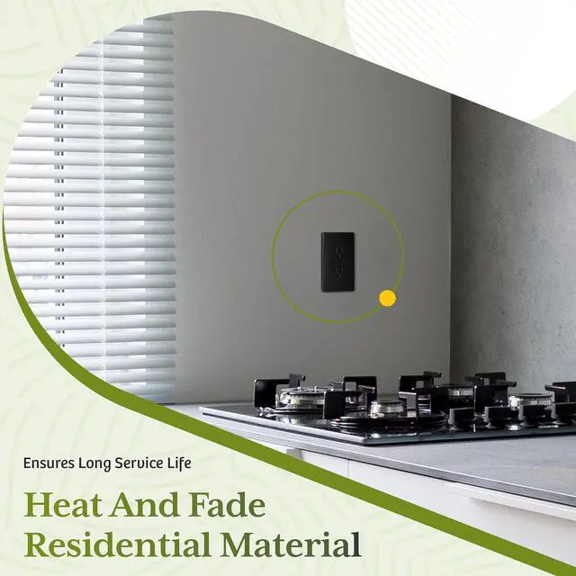 Alt view image 5 of 7 - TG 20 Pack Matte Black Decorator Receptacle with Screwless Wall Plate, Standard Electrical Wall Outlet, 15A 125V, Self-Grounding, 2-Pole, 3-Wire, 5-15R, UL Listed, Non Tamper Resistant