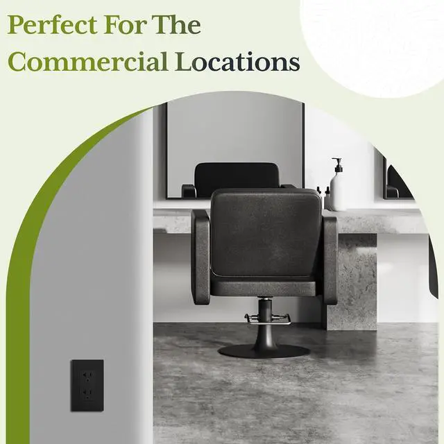 Alt view image 6 of 7 - TG 20 Pack Matte Black Decorator Receptacle with Screwless Wall Plate, Standard Electrical Wall Outlet, 15A 125V, Self-Grounding, 2-Pole, 3-Wire, 5-15R, UL Listed, Non Tamper Resistant