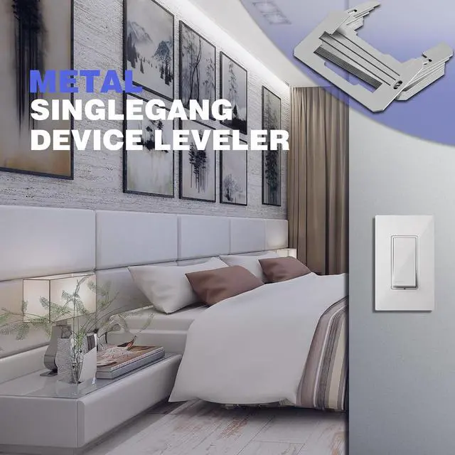 Alt view image 6 of 6 - Outlet Spacer,Flush Fit Device Leveling Plates for Wall Outlet Repair and Loose Electric outlets Fix,Self-Leveling Electrical Socket Extenders for Electrical Box and Switches