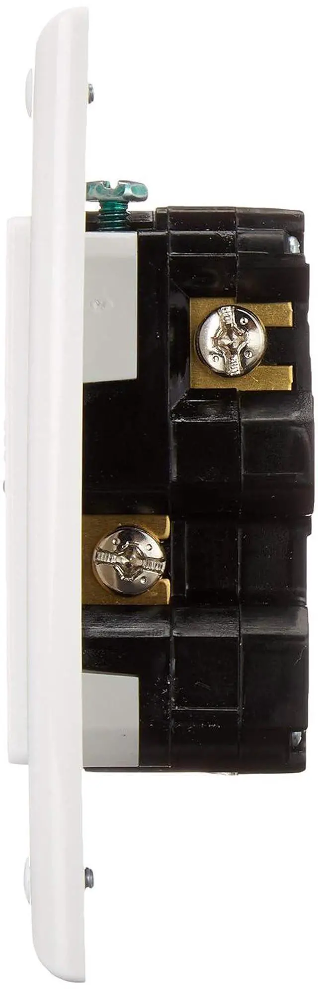 Alt view image 5 of 5 - Leviton 20 Amp, 125 Volt, Decora Plus Duplex Surge Suppressor Receptacle, Straight Blade, Industrial Grade, Surge with Indicator Light, 5380-W, White