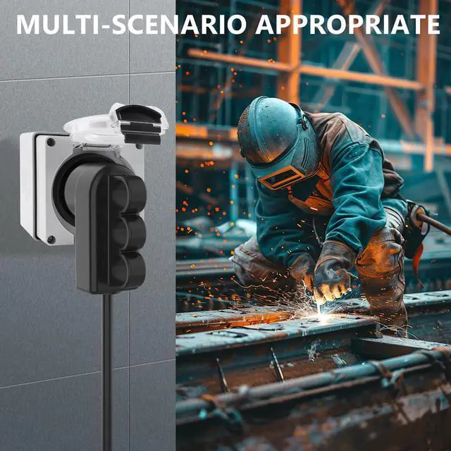 Alt view image 7 of 7 - Newdeli 50 amp Power Outlet Box NEMA 5-50R Receptacle 125V Weatherproof Dustproof Outdoor Receptacle Box for EV RV Electric Car Generators Welding Machines Plasma Cutter - ETL Listed