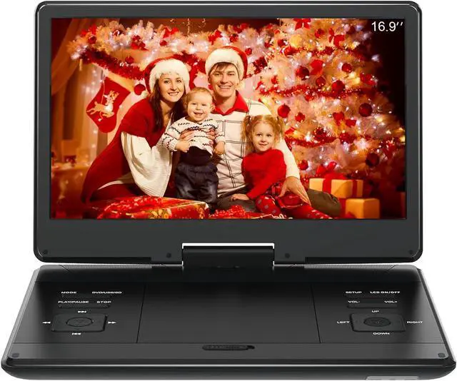 Main image of 16.9 Portable DVD Player with 14.1 Large HD Screen,High Volume Speaker,with Extra Carrying Bag,Supports 6 Hours Built-in Battery and USB/SD Card/Sync TV [Not Support Blu-Ray]
