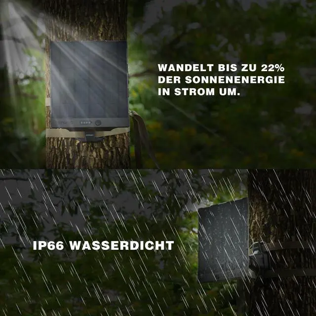 Alt view image 5 of 7 - Camojojo EnerG Solar Panel Portable for Trail Camera, Solar Charger Compatible with 6V / 12V Devices, 5000 mAh Rechargeable Li-ion Battery, up to 22% Convert Rate, IP66 Waterproof