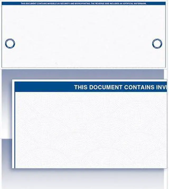 Main image of VersaCheck UV Secure Business Voucher Check Refills - Form 1000 - Blue Elite - 250 Sheets