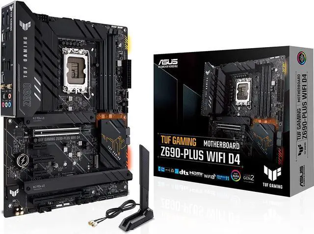 Alt view image 8 of 12 - ASUS TUF Gaming Z690-PLUS D4 LGA 1700 ATX Motherboard, 15 DrMOS, PCIe 5.0, DDR4 RAM, Four M.2 Slots, 2.5 Gb Ethernet, Front USB 3.2 Gen 2 Type-C, Thunderbolt 4 Support and RGB Lighting