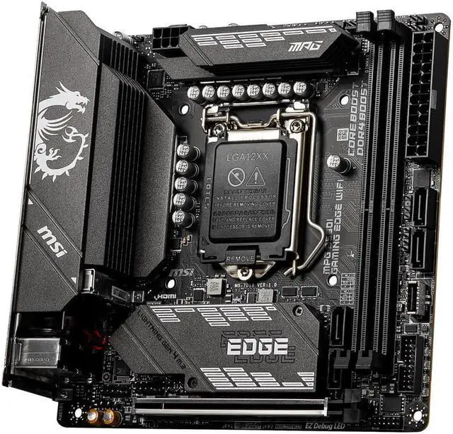 Alt view image 7 of 11 - MSI MPG B560I GAMING EDGE WIFI LGA 1200 Intel B560 SATA 6Gb/s Mini ITX Intel Motherboard