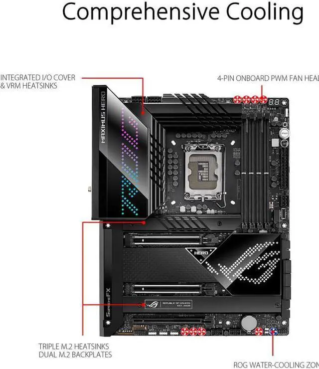 Alt view image 4 of 5 - ASUS ROG MAXIMUS Z690 HERO DDR5 Intel Z690 1700 LGA ATX Desktop Motherboard