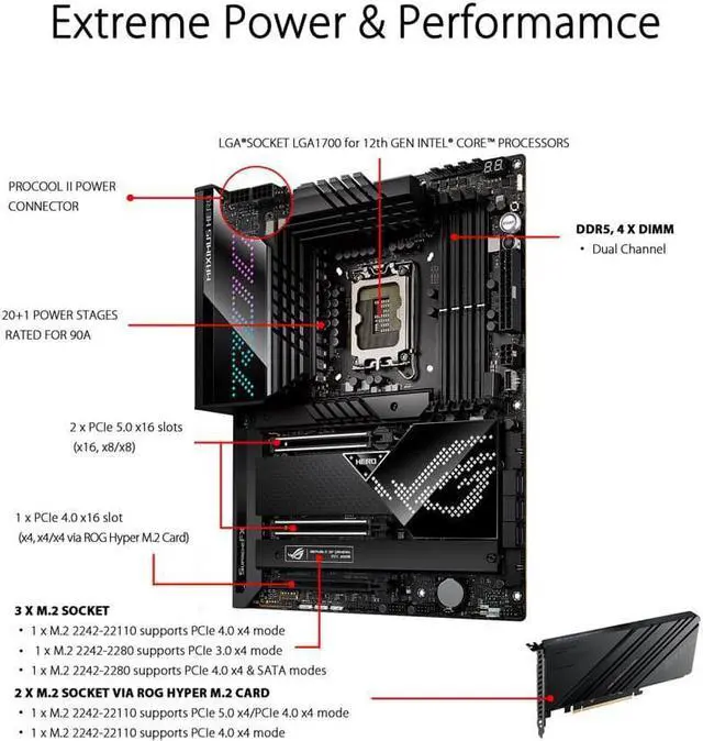 Alt view image 5 of 5 - ASUS ROG MAXIMUS Z690 HERO DDR5 Intel Z690 1700 LGA ATX Desktop Motherboard