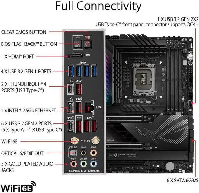 Alt view image 7 of 7 - ASUS ROG MAXIMUS Z790 HERO Intel LGA 1700 ATX Motherboard