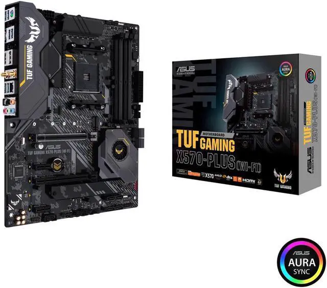 Main image of ASUS TUF Gaming X570-Plus (Wi-Fi) ATX AM4 Motherboard with PCIe 4.0, Dual M.2, 12+2 with Dr. MOS Power Stage, HDMI, DP, SATA 6Gb/s, USB 3.2 Gen 2 and Aura Sync RGB Lighting