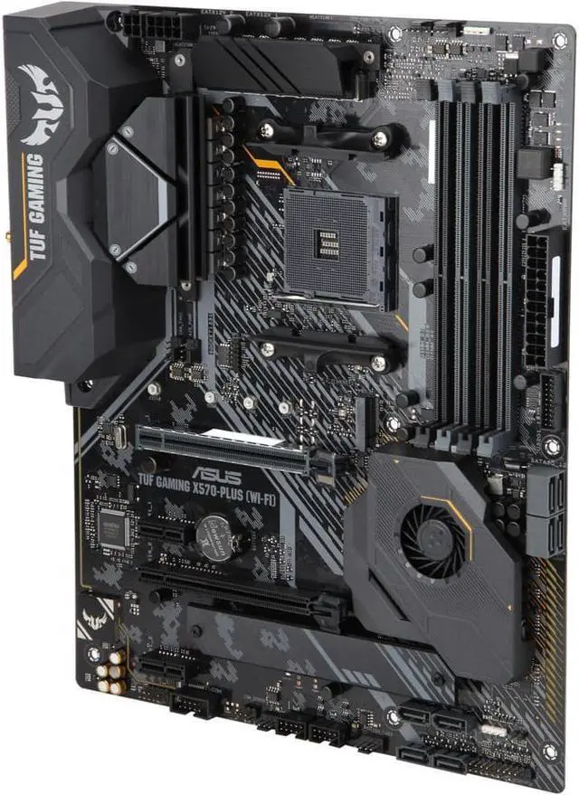 Alt view image 3 of 6 - ASUS TUF Gaming X570-Plus (Wi-Fi) ATX AM4 Motherboard with PCIe 4.0, Dual M.2, 12+2 with Dr. MOS Power Stage, HDMI, DP, SATA 6Gb/s, USB 3.2 Gen 2 and Aura Sync RGB Lighting