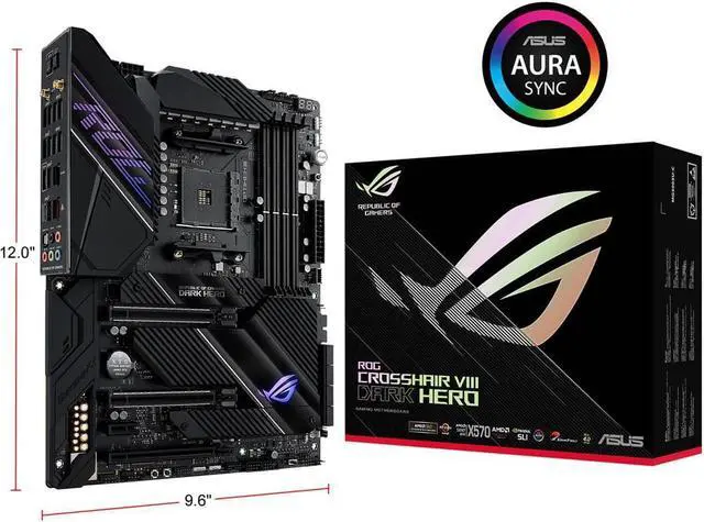 Alt view image 2 of 6 - ASUS ROG Crosshair VIII Dark Hero AM4 AMD X570S SATA 6Gb/s ATX AMD Motherboard