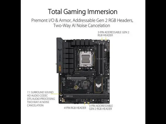 Alt view image 5 of 5 - ASUS TUF GAMING B650-PLUS WIFI Socket AM5 (LGA 1718) Ryzen 7000 ATX gaming motherboard(14 power stages, PCIe 5.0 M.2 support, DDR5 memory, 2.5 Gb Ethernet, WiFi 6, USB4® support and Aura Sync)