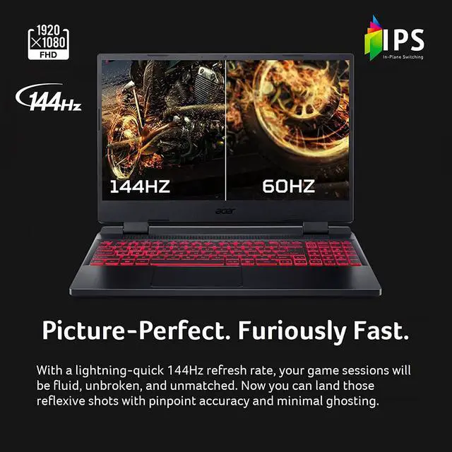 Alt view image 7 of 7 - Acer Nitro 5 Gaming laptop, 12th Gen Intel Core i5-12500H 12-Cores Processor, RTX 3050 Ti 4GB Graphics, 32GB DDR4  1TB PCIe SSD, 15.6" FHD 144Hz IPS Display, WiFi6 Backlit Keyboard, Windows 11 Pro