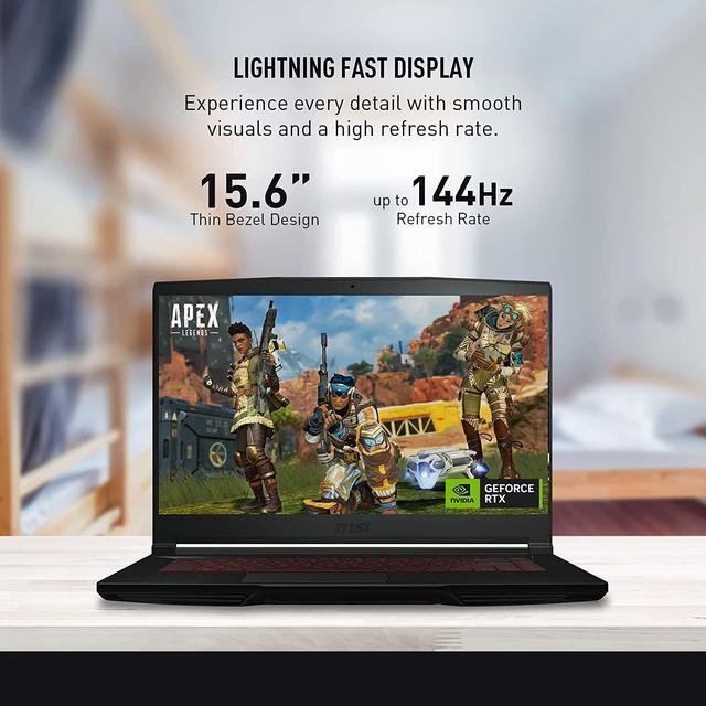 Alt view image 6 of 7 - MSI Thin GF63 15 Gaming Laptop, 15.6" FHD 144Hz, Intel Core i7-12650H 10-Cores Processor, GeForce RTX 4050 6GB GDDR6 Graphics, 32GB DDR4  4TB PCIe SSD, Type-C, Cooler Boost 5, Windows 11 Pro