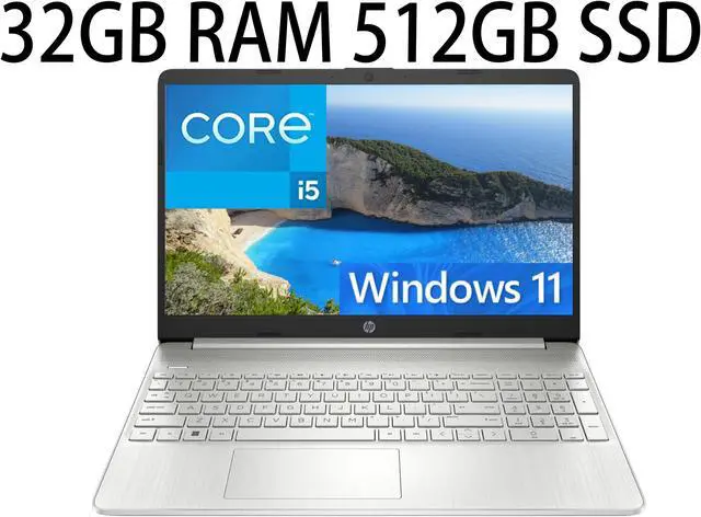 Main image of HP Flagship 15 Laptop, 15.6" FHD (1920 x 1080), Intel Core i5-1135G7 4 cores, Intel Iris Xe Graphics, 32GB DDR4  512GB PCIe SSD, Bluetooth, HDMI, Windows 11