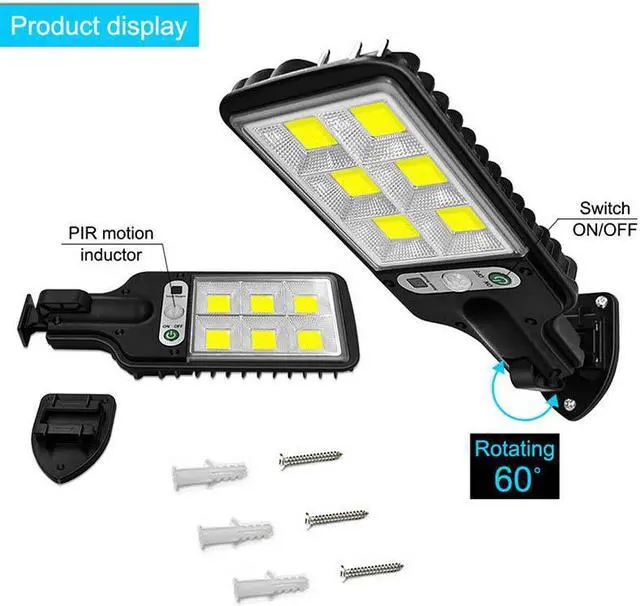 Alt view image 4 of 7 - UMEXUS Bright Solar Power LED Light PIR Motion Sensor Street Wall Flood Lamp Outdoor Garden Commercial Waterproof 1 pack TypeB-72LED COB