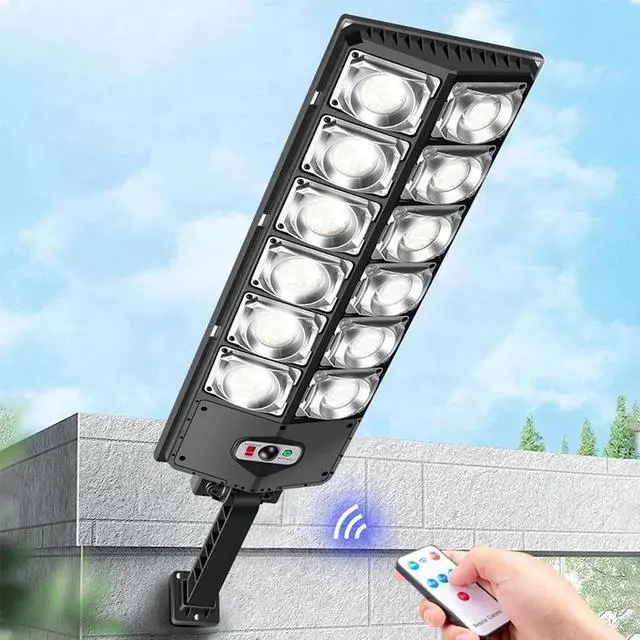 Alt view image 2 of 7 - UMEXUS Outdoor Solar Power Commercial Street Light LED Lamp IP65 Waterproof 360LEDs Super Bright 6500K Remote Control Motion Sensor Gardon Yard Path Garage Door