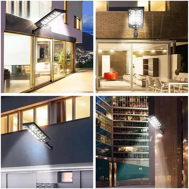 Alt view image 7 of 7 - UMEXUS Outdoor Solar Power Commercial Street Light LED Lamp IP65 Waterproof 360LEDs Super Bright 6500K Remote Control Motion Sensor Gardon Yard Path Garage Door