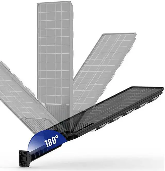 Alt view image 3 of 7 - UMEXUS Outdoor Solar Power Commercial Street Light LED Lamp IP65 Waterproof 360LEDs Super Bright 6500K Remote Control Motion Sensor Gardon Yard Path Garage Door